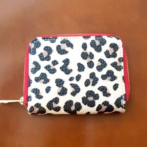 Chico's leopard print wallet with red accent